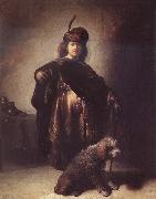 Rembrandt van rijn Self-Portrait with Dog USA oil painting artist